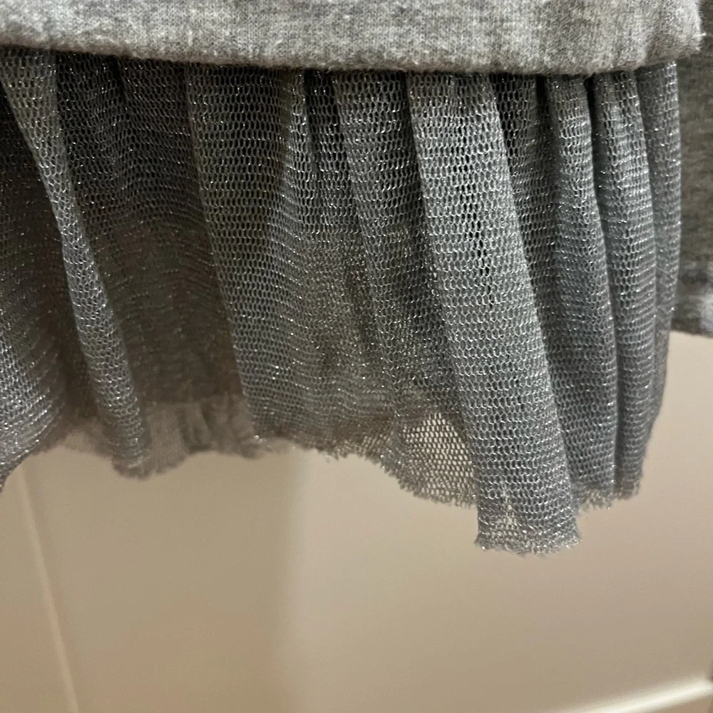Crewcuts size 12 grey sweatshirt with sparkle silver tulle at bottom hem